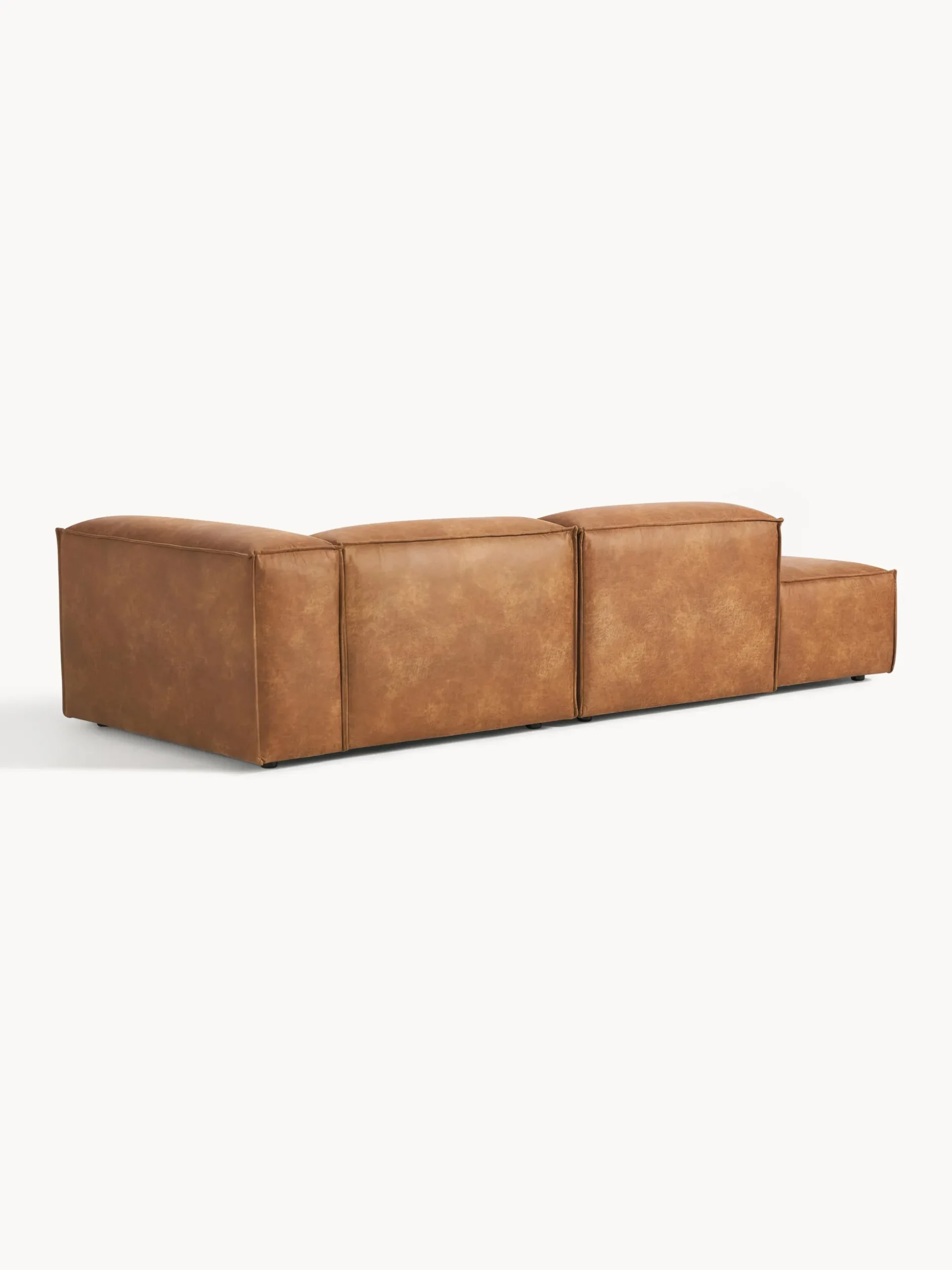 Chaise longue componibile in pelle Lennon