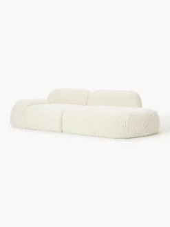 Chaise longue componibile 3 posti in teddy Wolke