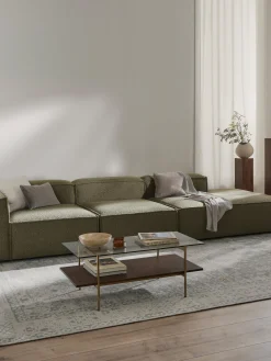 Chaise longue componibile XL in bouclé Lennon