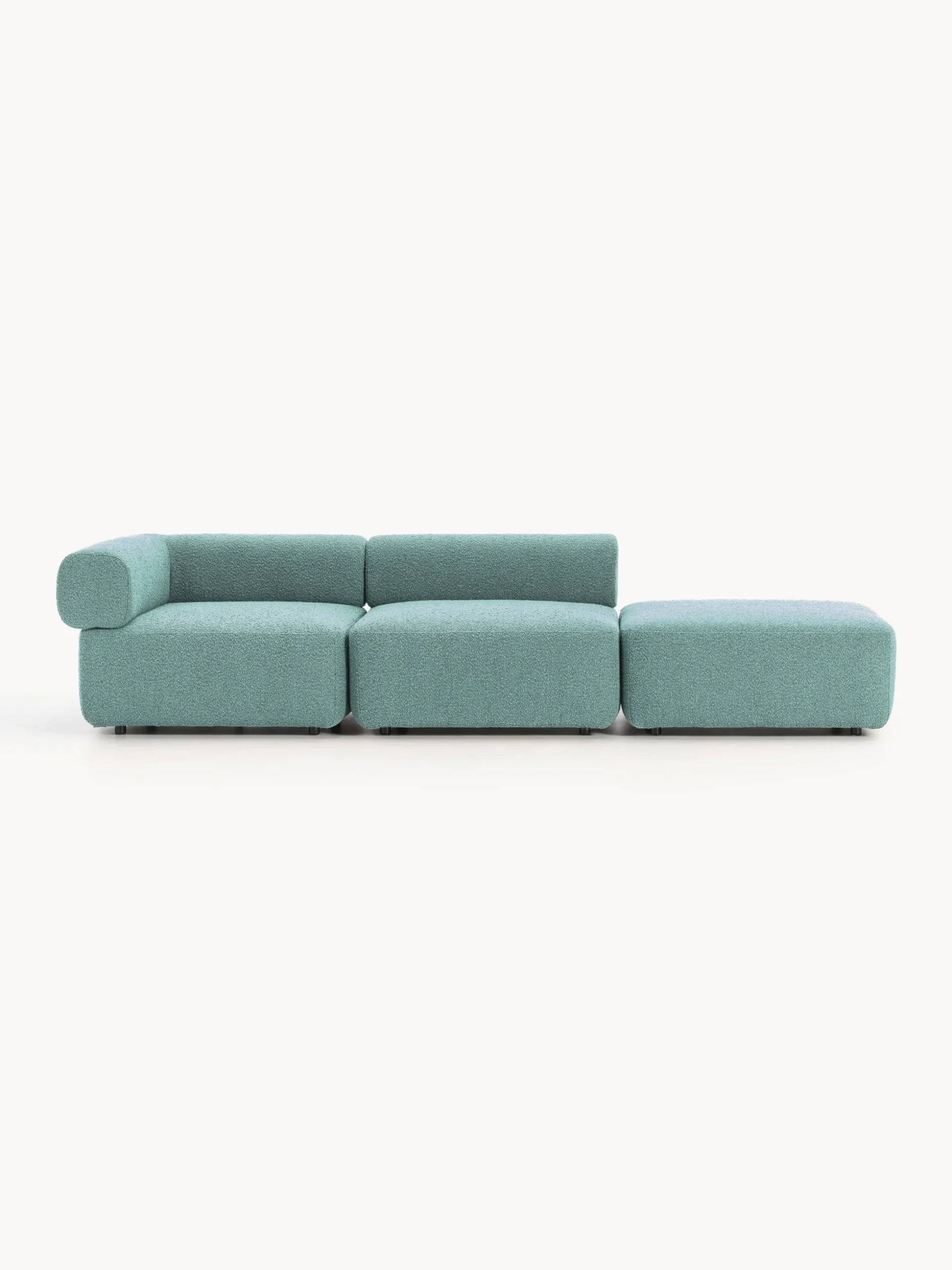 Chaise longue componibile in bouclé Anton
