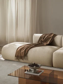 Chaise longue componibile in tessuto bouclé Sofia