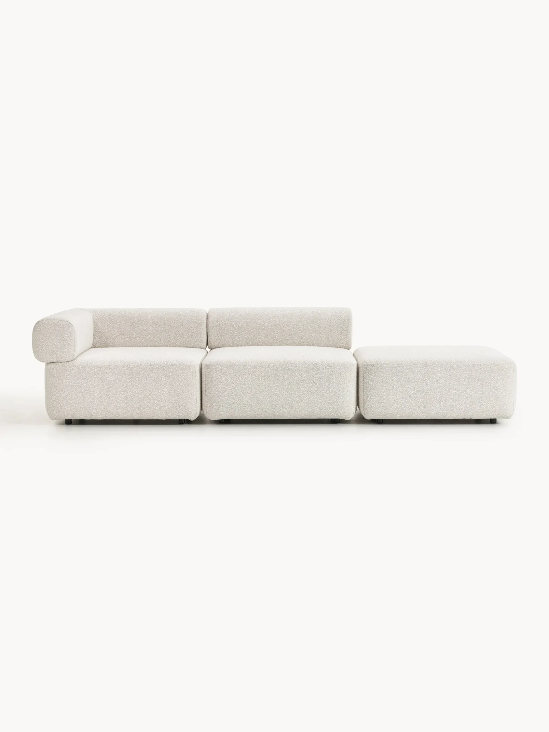 Chaise longue componibile in bouclé Anton