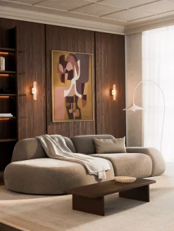 Chaise longue componibile 3 posti in teddy Wolke