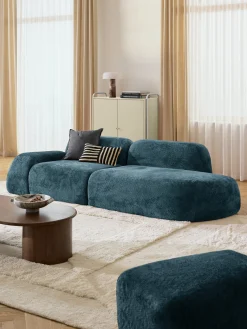 Chaise longue in teddy bouclé Wolke