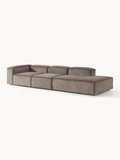 Chaise longue XL componibile in velluto a coste Lennon