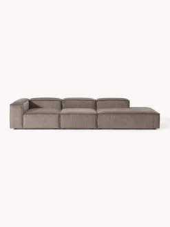 Chaise longue XL componibile in velluto a coste Lennon