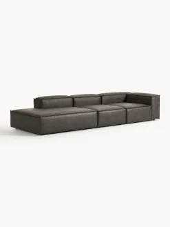 Chaise longue XL componibile in pelle Lennon
