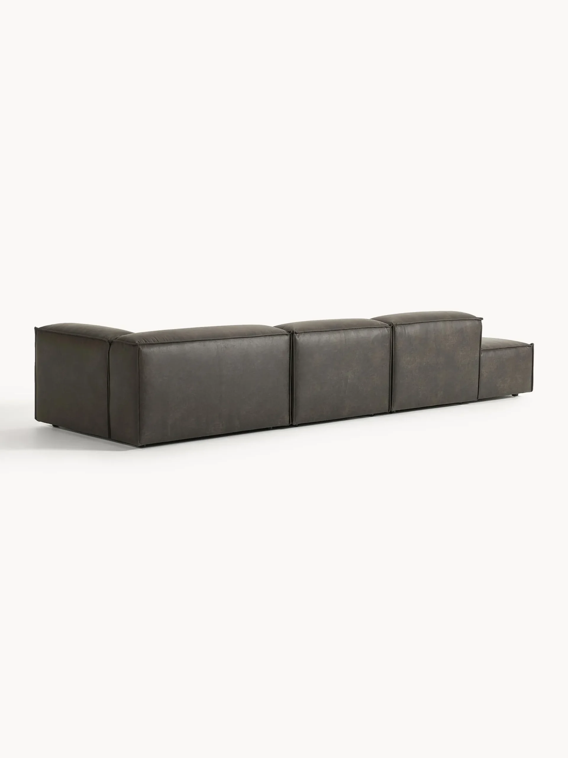 Chaise longue XL componibile in pelle Lennon
