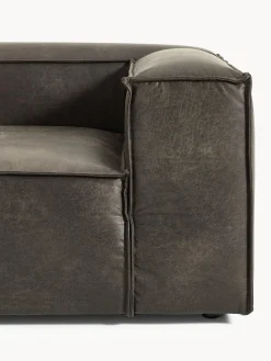 Chaise longue XL componibile in pelle Lennon
