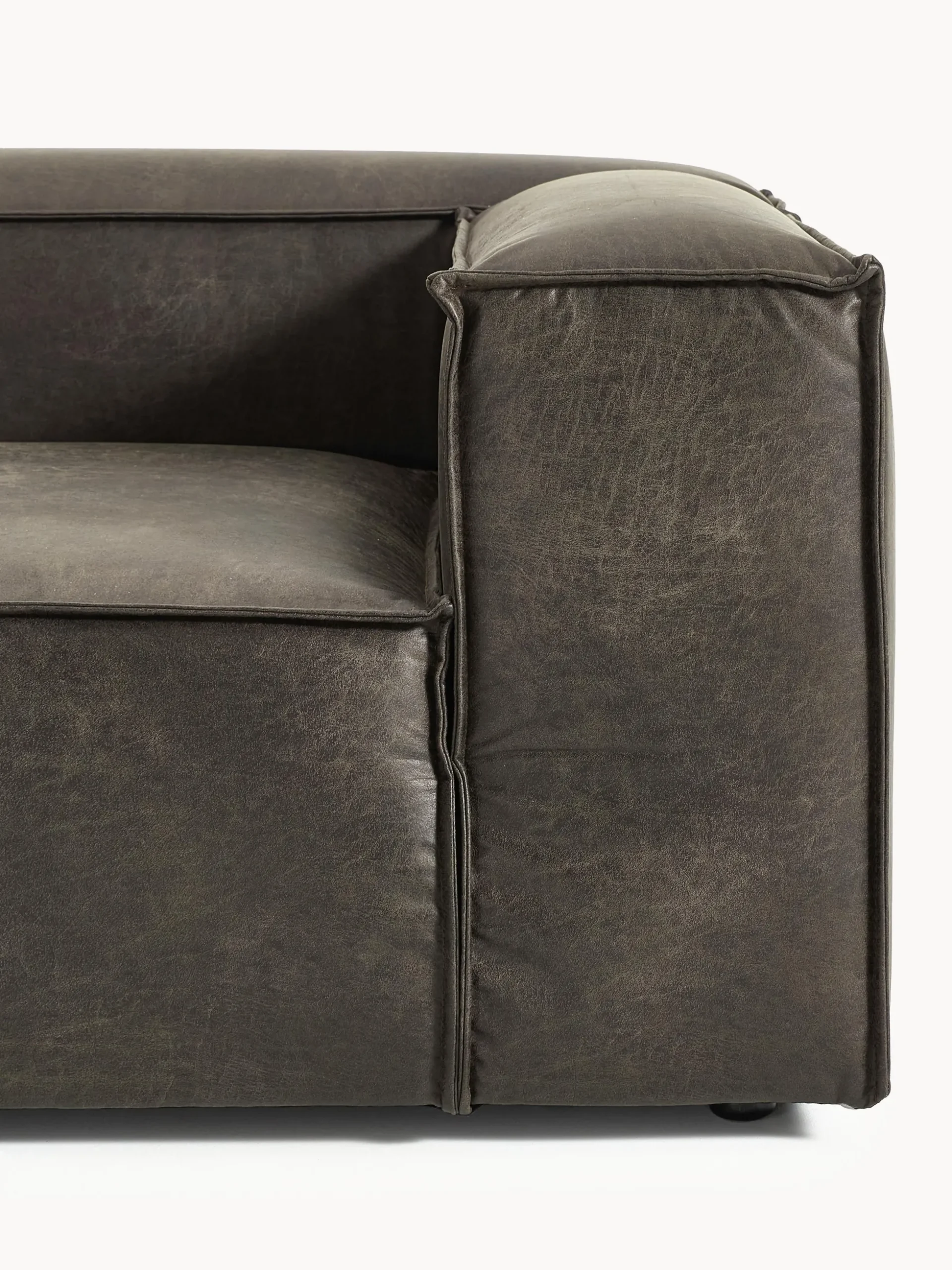 Chaise longue XL componibile in pelle Lennon