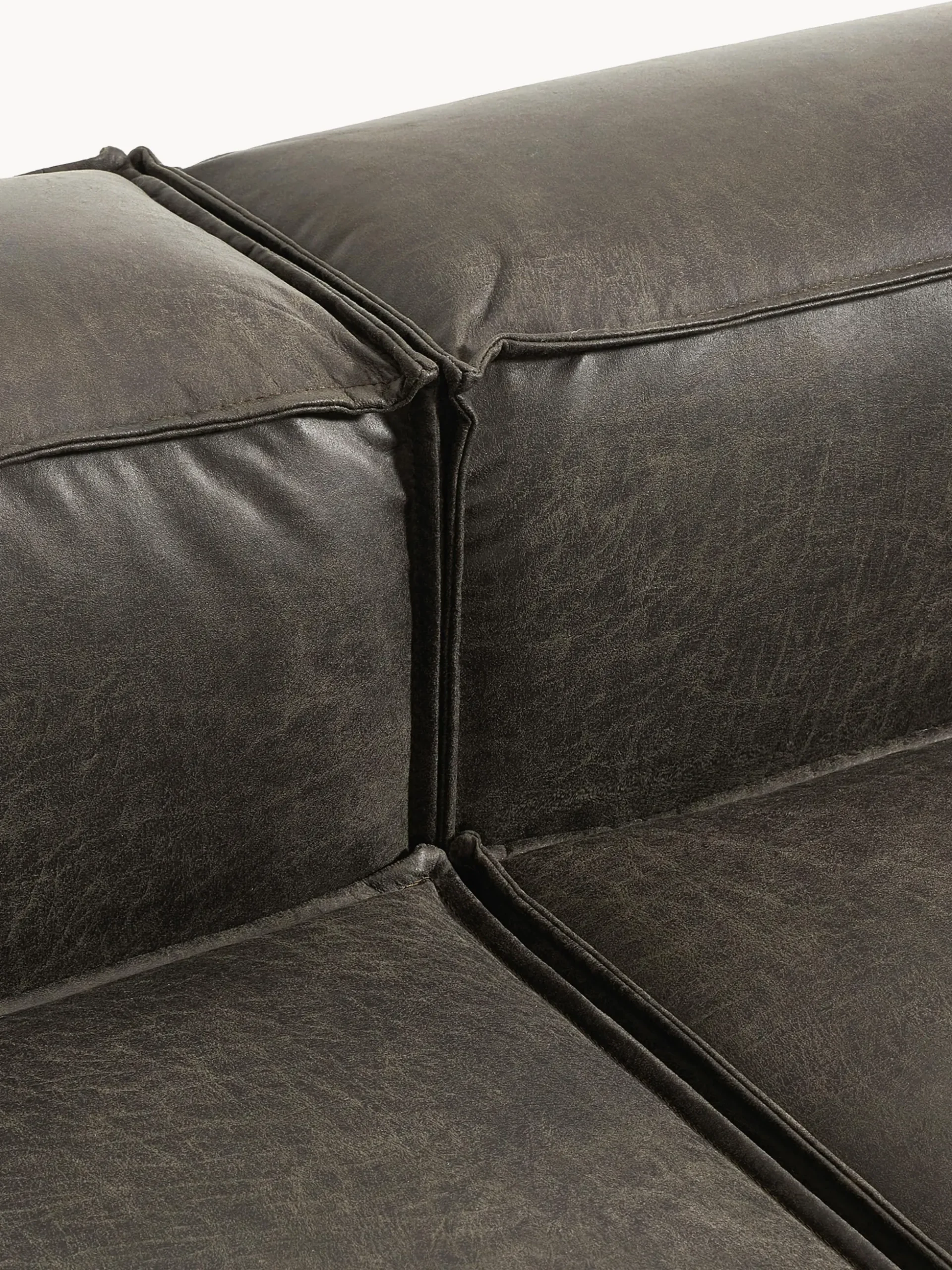 Chaise longue XL componibile in pelle Lennon