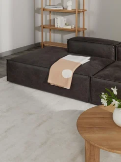 Chaise longue XL componibile in pelle Lennon