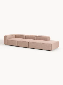 Chaise longue XL componibile in misto lino Lennon