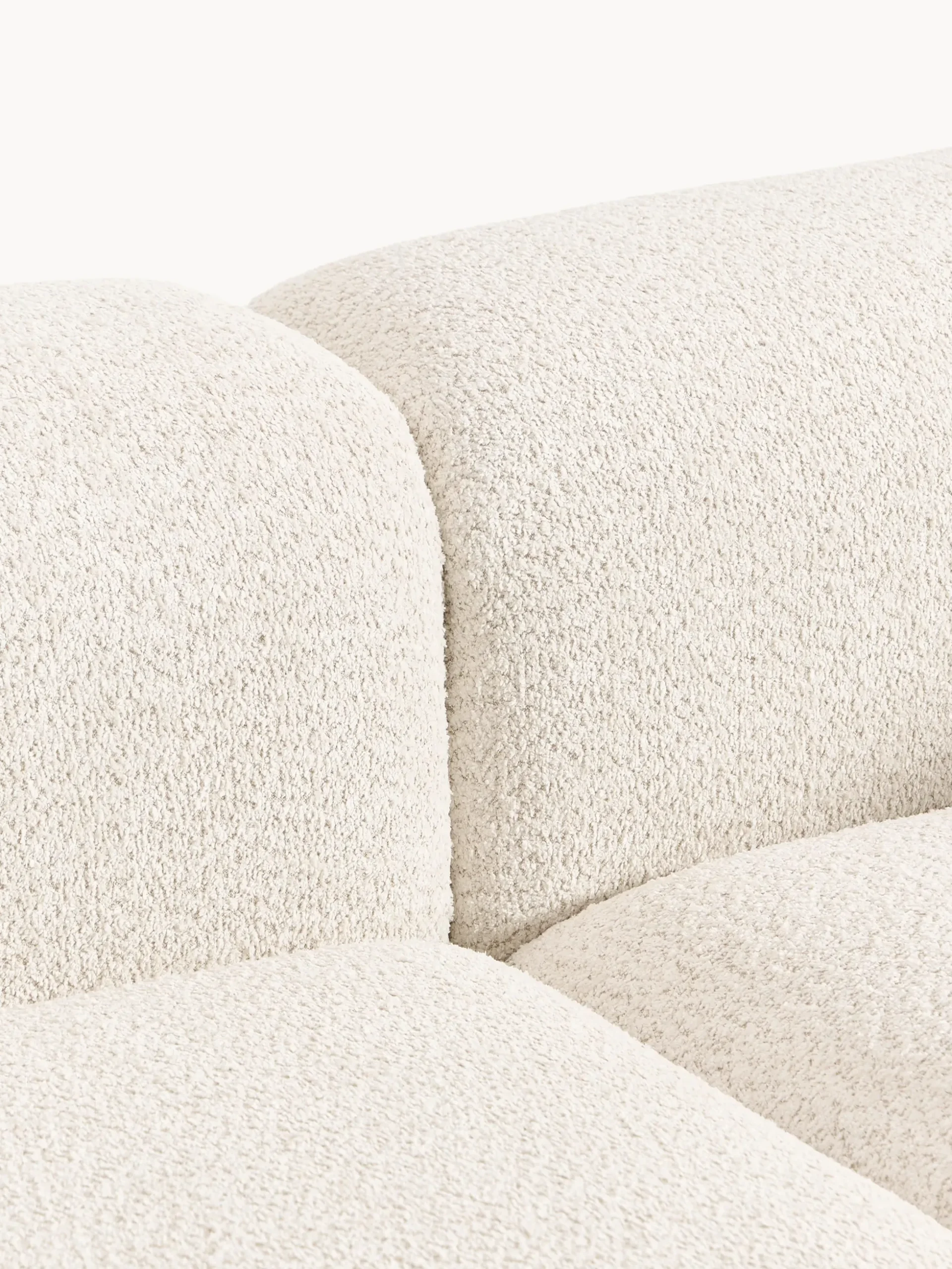 Chaise lounge componibile in teddy bouclé con poggiapiedi (sinistra/destra) Natalie
