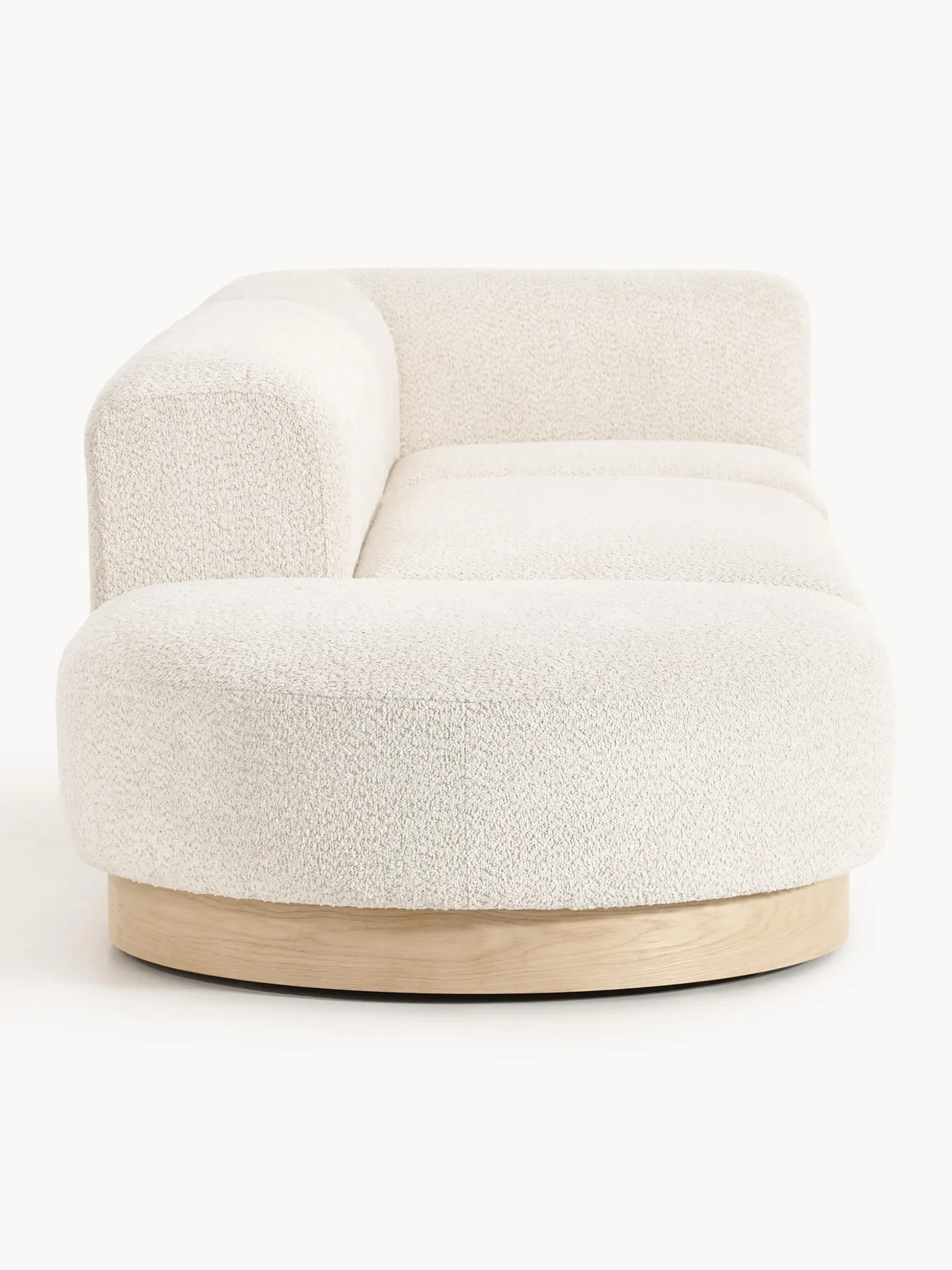 Chaise lounge componibile in teddy bouclé con poggiapiedi (sinistra/destra) Natalie