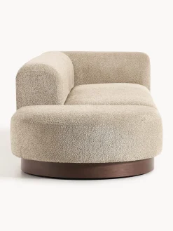 Chaise lounge componibile in teddy bouclé con poggiapiedi (sinistra/destra) Natalie