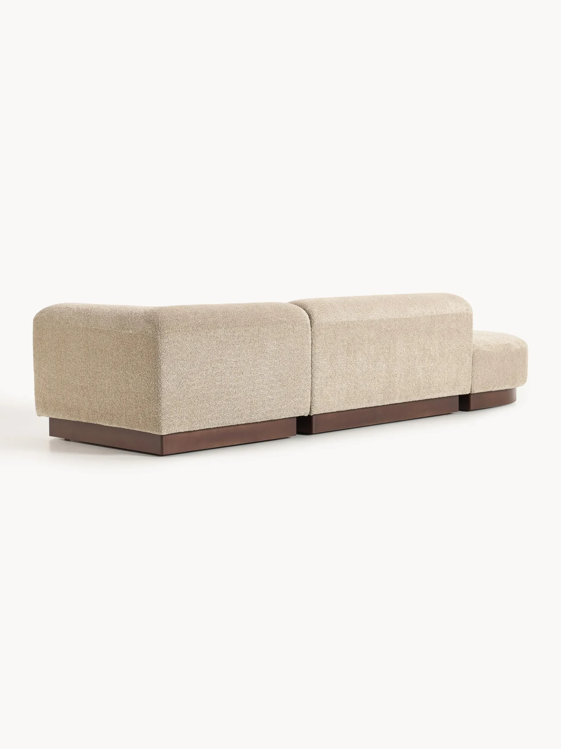 Chaise lounge componibile in teddy bouclé con poggiapiedi (sinistra/destra) Natalie
