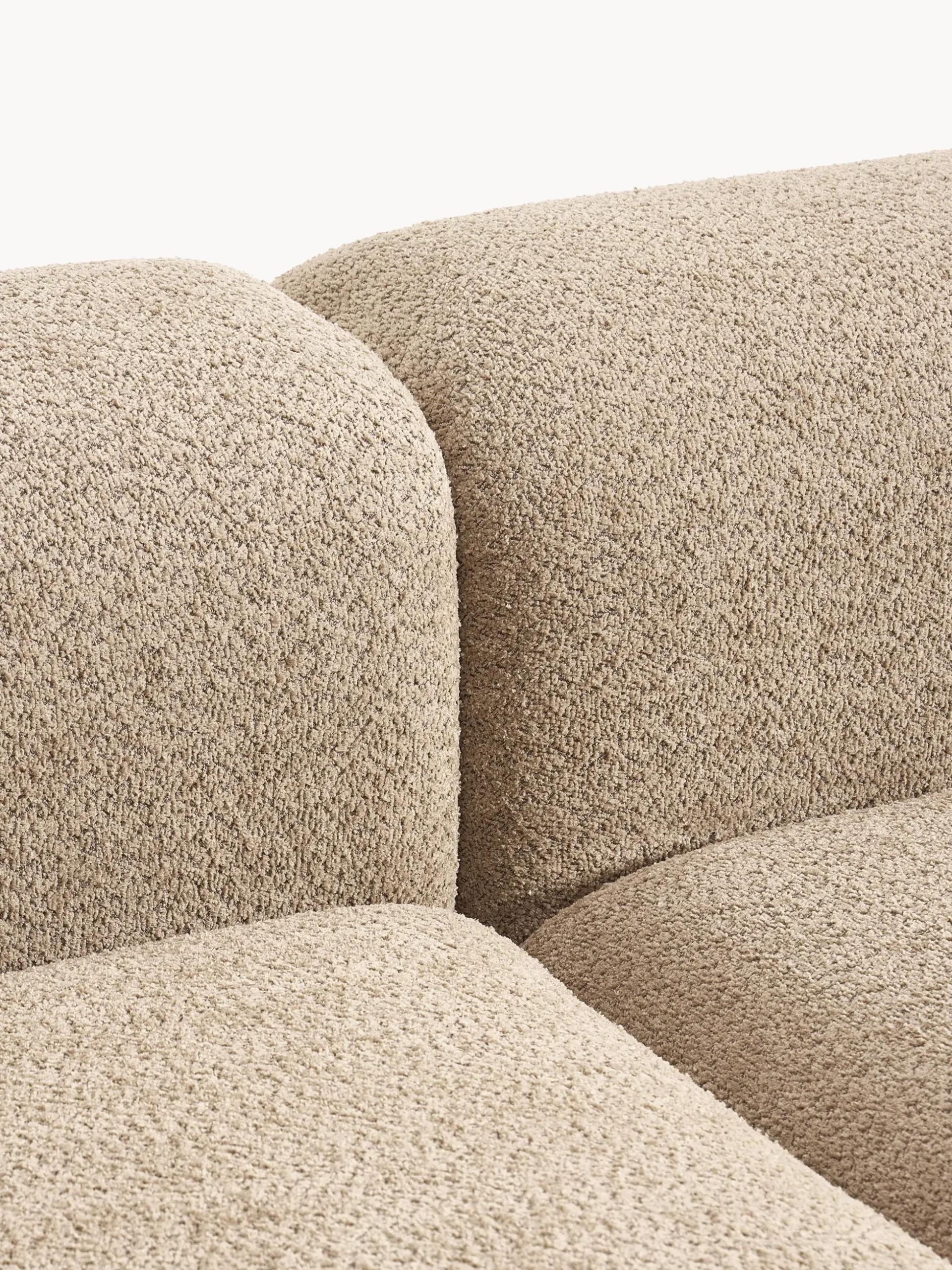 Chaise lounge componibile in teddy bouclé con poggiapiedi (sinistra/destra) Natalie