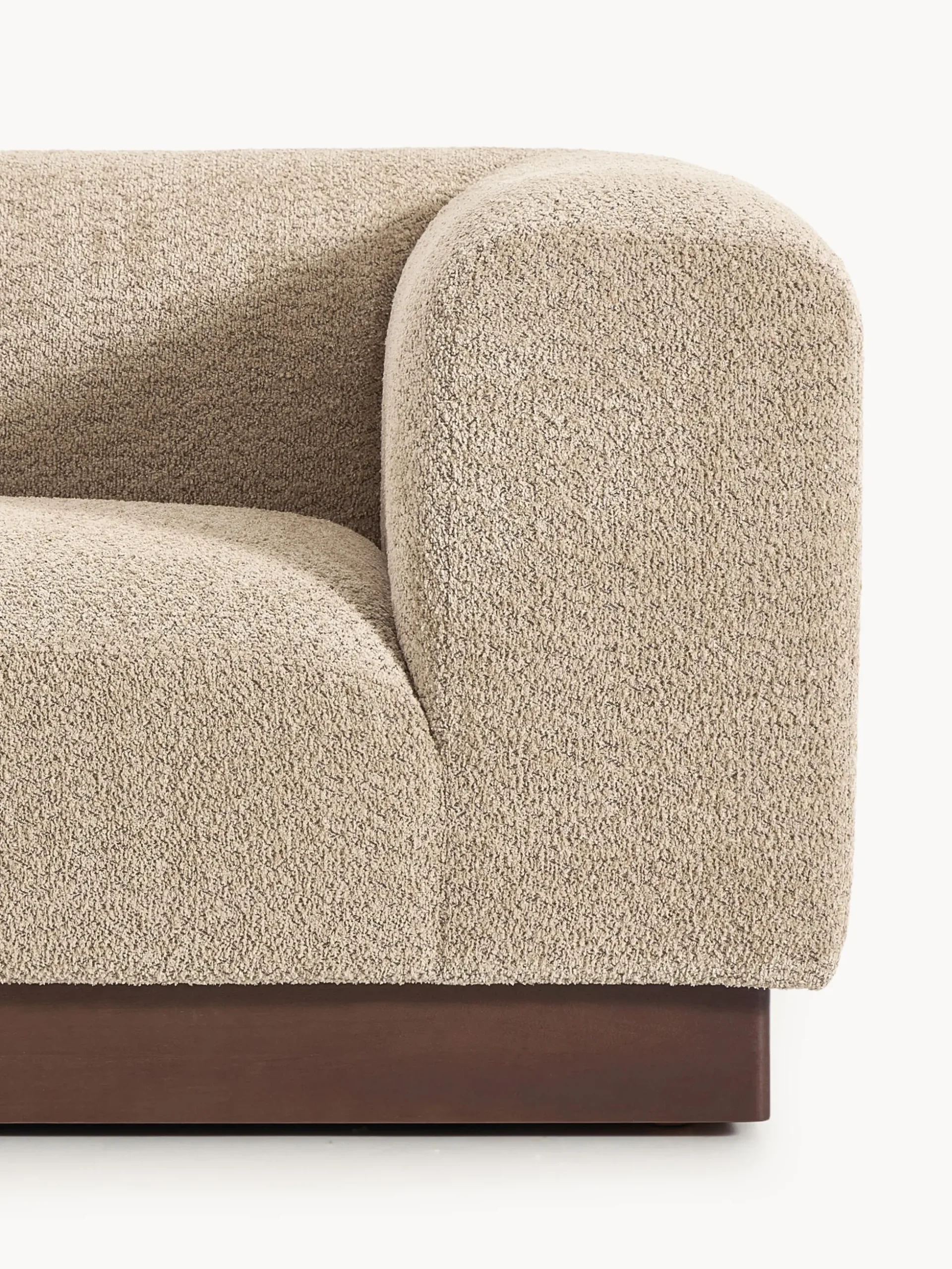 Chaise lounge componibile in teddy bouclé con poggiapiedi (sinistra/destra) Natalie