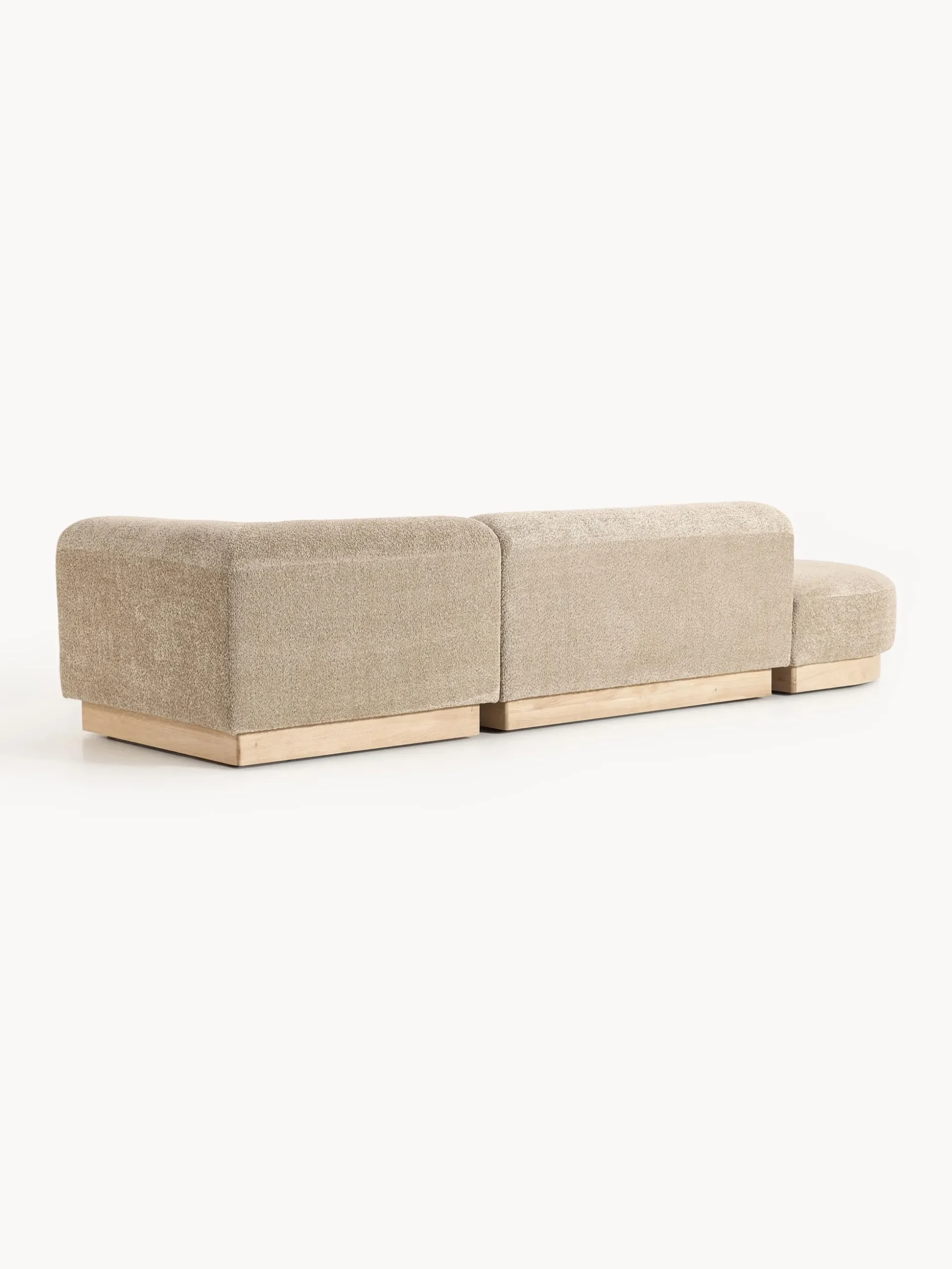 Chaise lounge componibile in teddy bouclé con poggiapiedi (sinistra/destra) Natalie