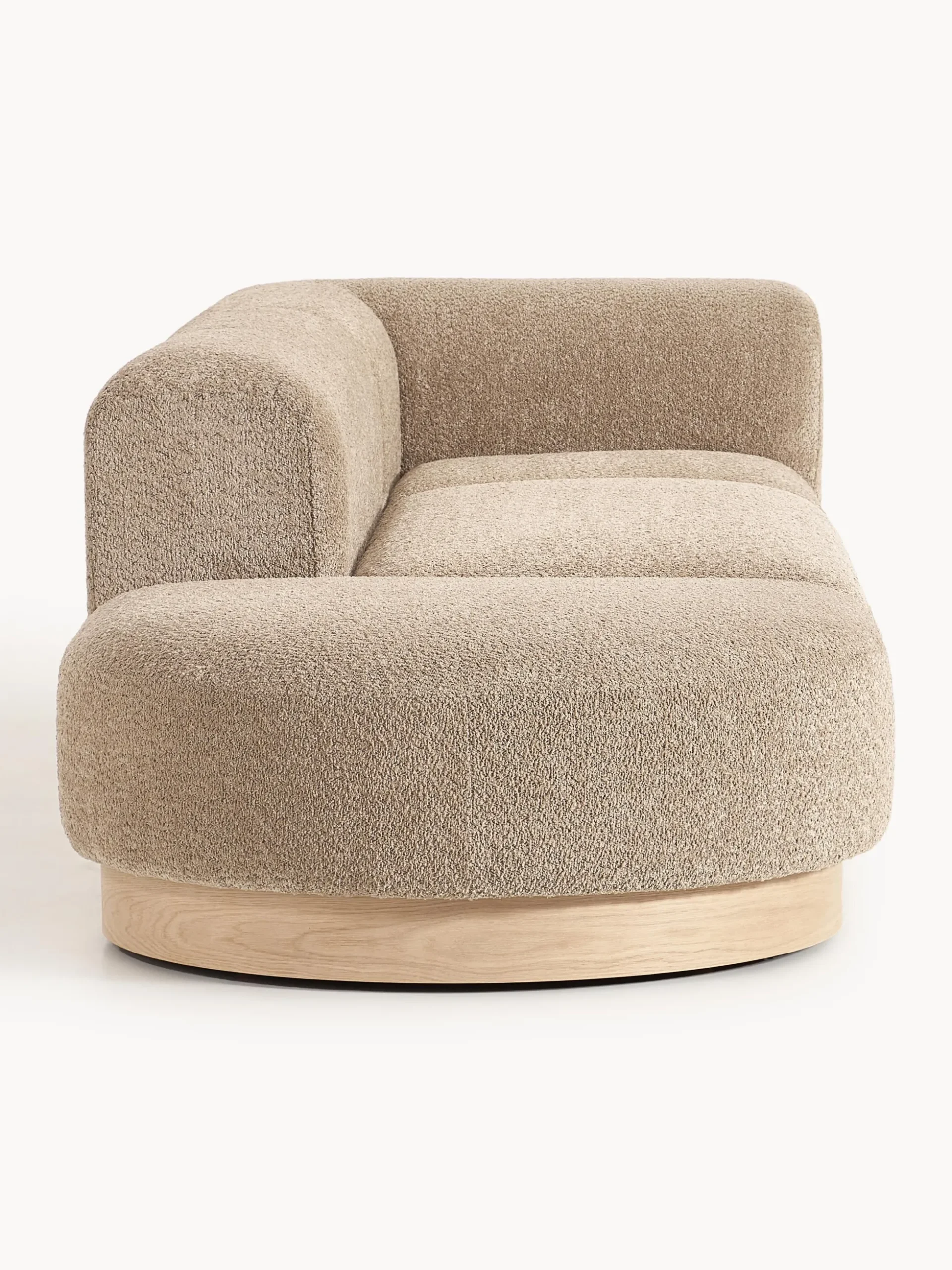 Chaise lounge componibile in teddy bouclé con poggiapiedi (sinistra/destra) Natalie
