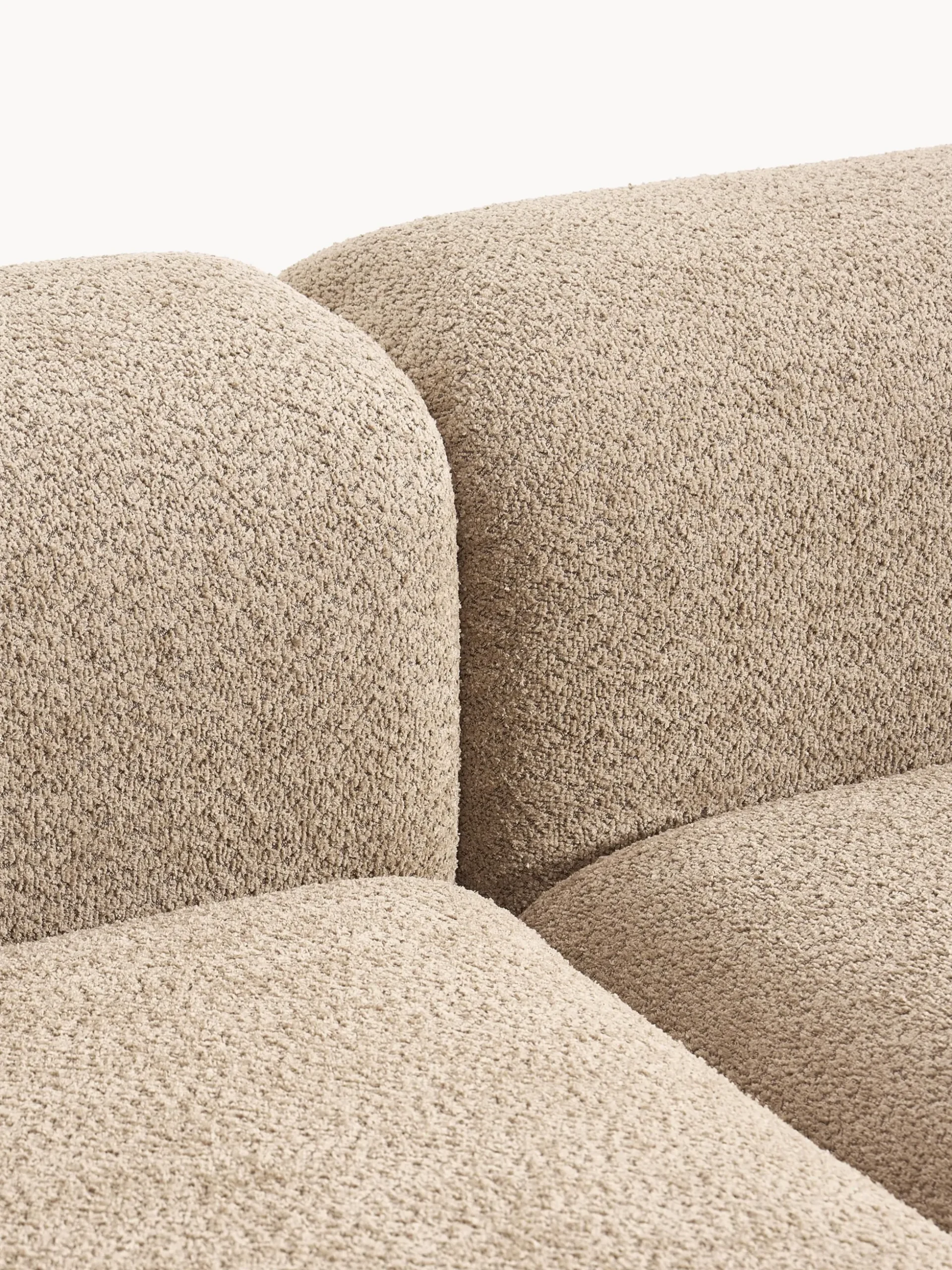 Chaise lounge componibile in teddy bouclé con poggiapiedi (sinistra/destra) Natalie
