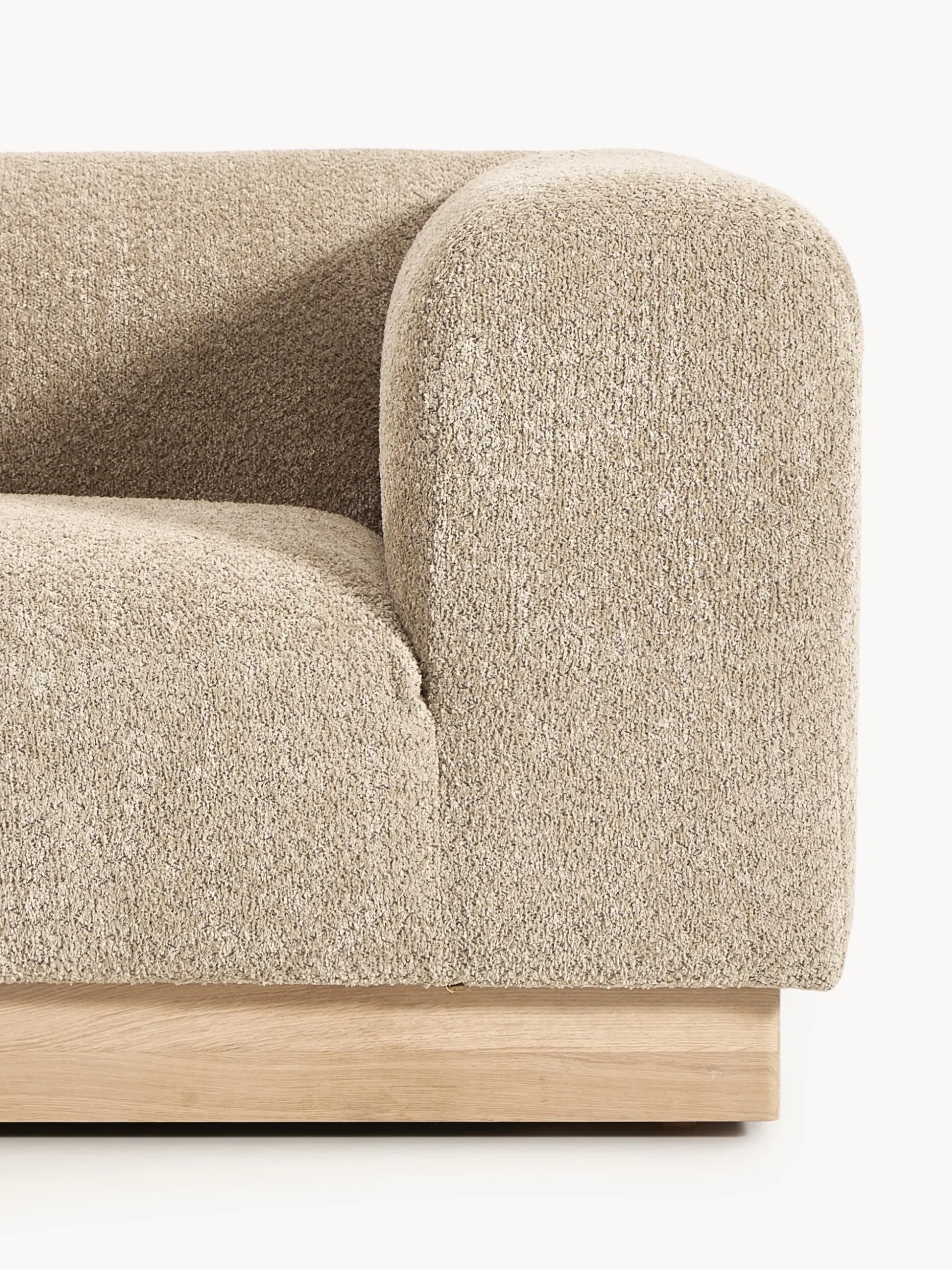 Chaise lounge componibile in teddy bouclé con poggiapiedi (sinistra/destra) Natalie