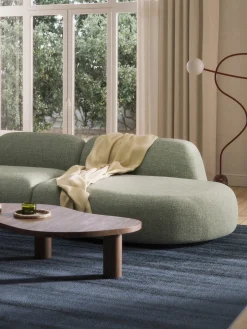 Chaise lounge in bouclé Wolke