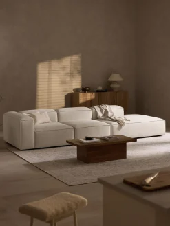 Chaise lounge XL componibile in misto lino Lennon