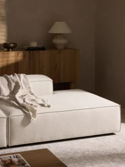 Chaise lounge XL componibile in misto lino Lennon