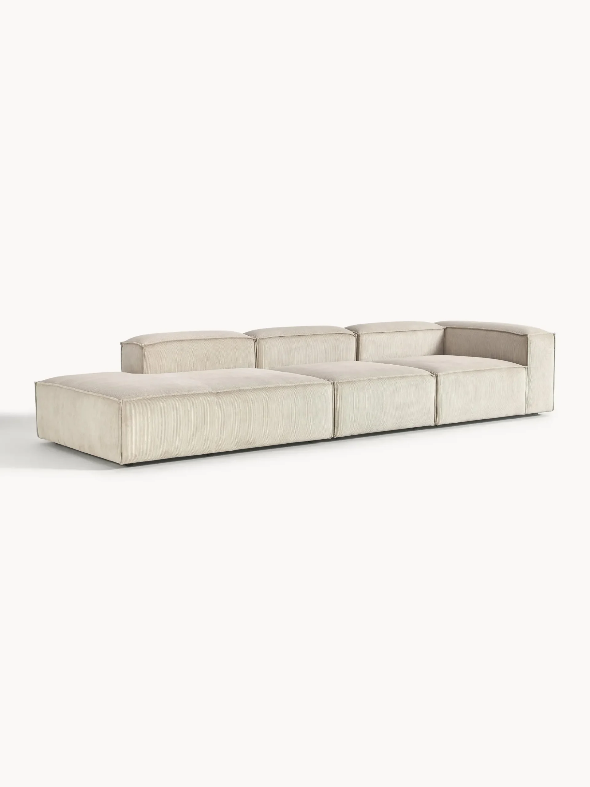Chaise lounge XL componibile in velluto a coste Lennon