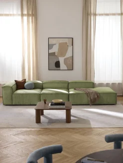 Chaise loungue XL componibile in velluto a coste Lennon