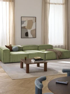 Chaise loungue XL componibile in velluto a coste Lennon