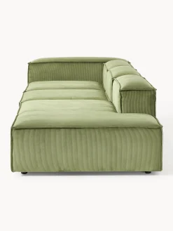 Chaise loungue XL componibile in velluto a coste Lennon