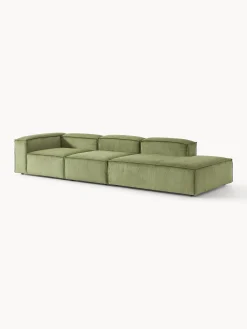 Chaise loungue XL componibile in velluto a coste Lennon