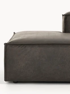 Chaise longue componibile in pelle Lennon