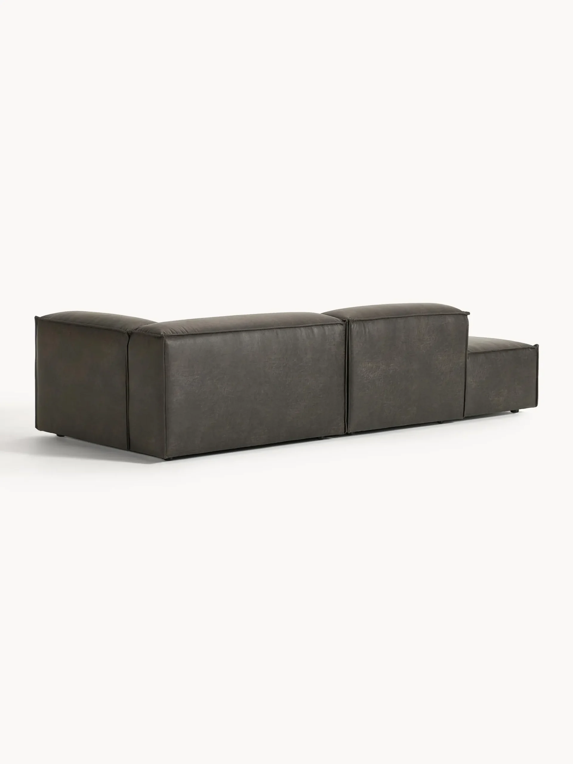 Chaise longue componibile in pelle Lennon