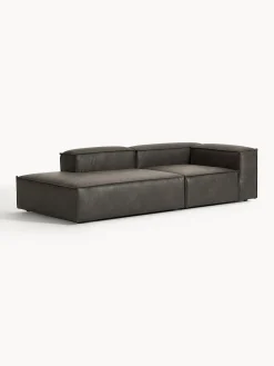 Chaise longue componibile in pelle Lennon
