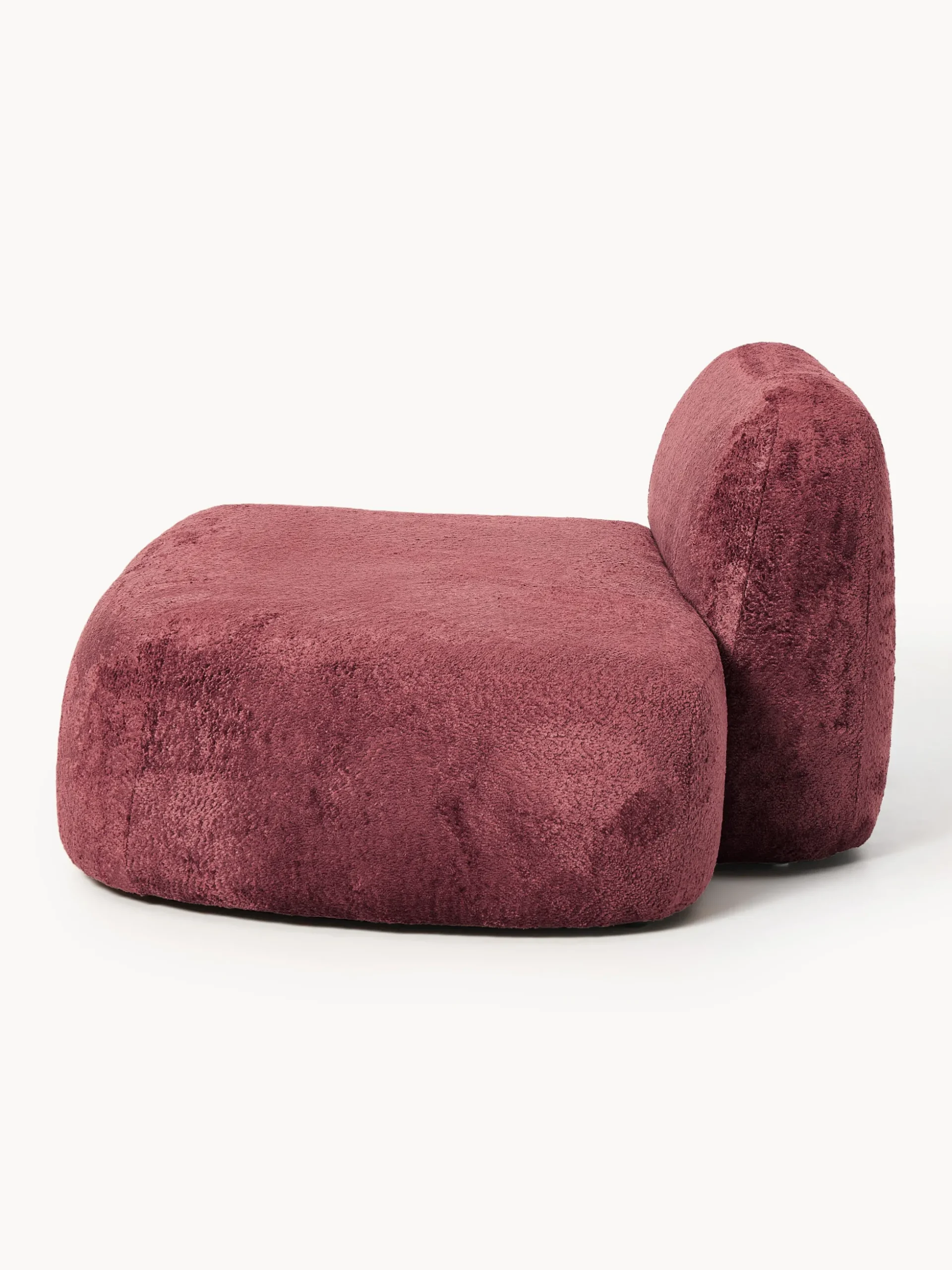 Chaise longue in teddy bouclé Wolke