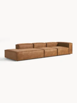 Chaise longue XL componibile in pelle Lennon