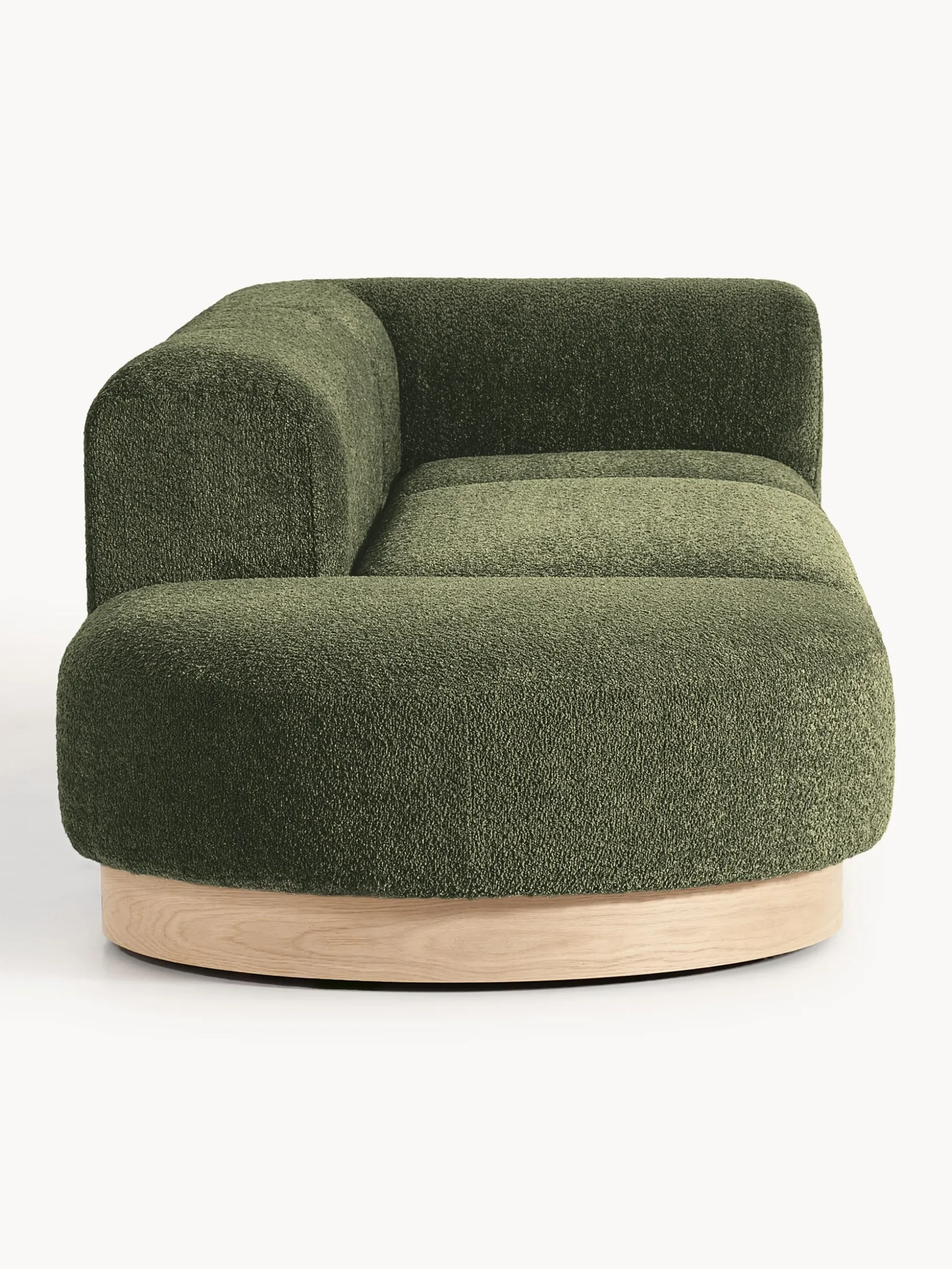 Chaise lounge componibile in teddy bouclé con poggiapiedi (sinistra/destra) Natalie