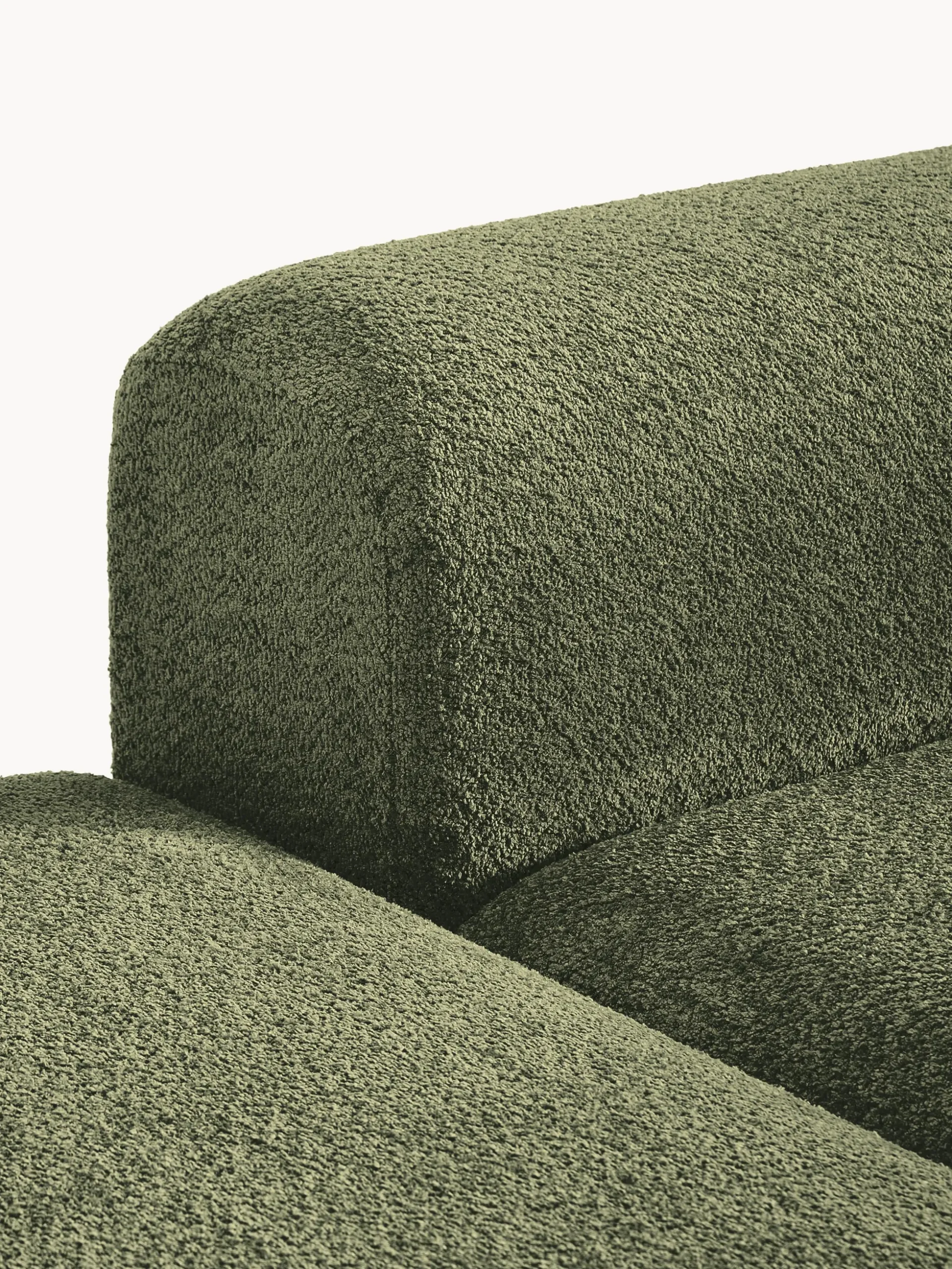Chaise lounge componibile in teddy bouclé con poggiapiedi (sinistra/destra) Natalie