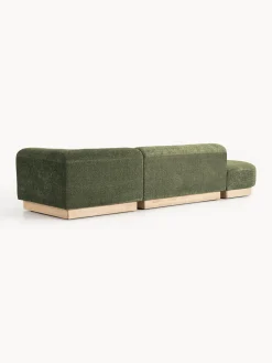 Chaise lounge componibile in teddy bouclé con poggiapiedi (sinistra/destra) Natalie