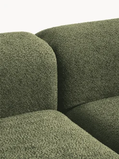 Chaise lounge componibile in teddy bouclé con poggiapiedi (sinistra/destra) Natalie