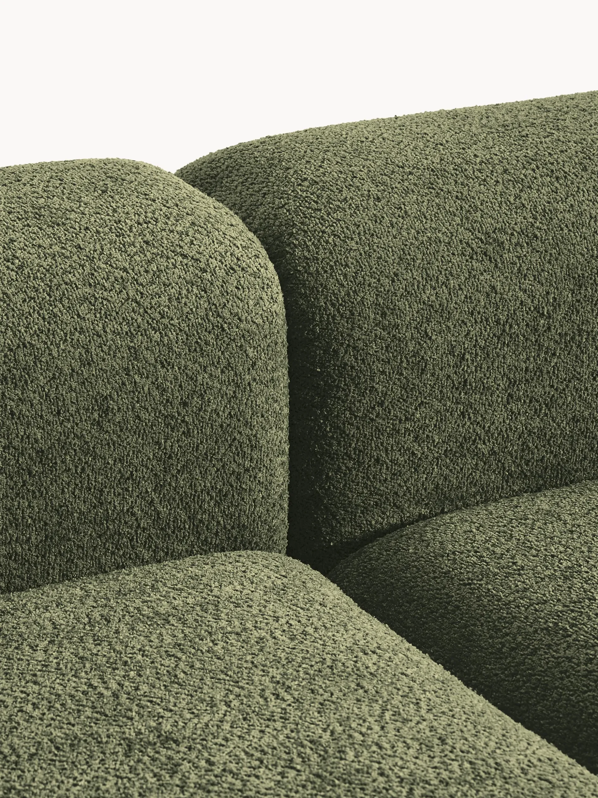 Chaise lounge componibile in teddy bouclé con poggiapiedi (sinistra/destra) Natalie