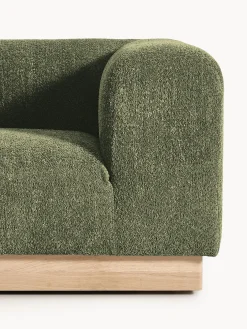 Chaise lounge componibile in teddy bouclé con poggiapiedi (sinistra/destra) Natalie