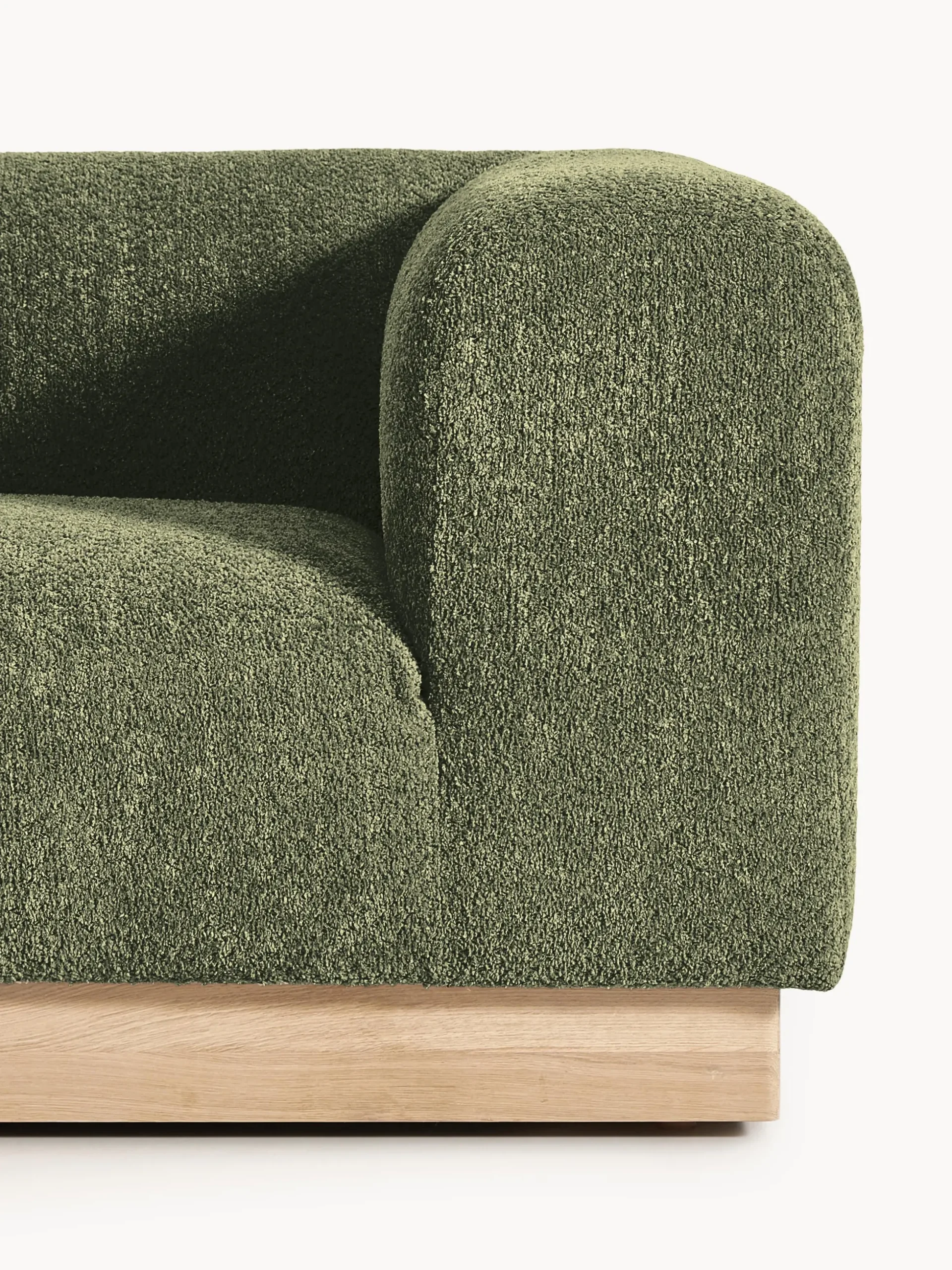 Chaise lounge componibile in teddy bouclé con poggiapiedi (sinistra/destra) Natalie