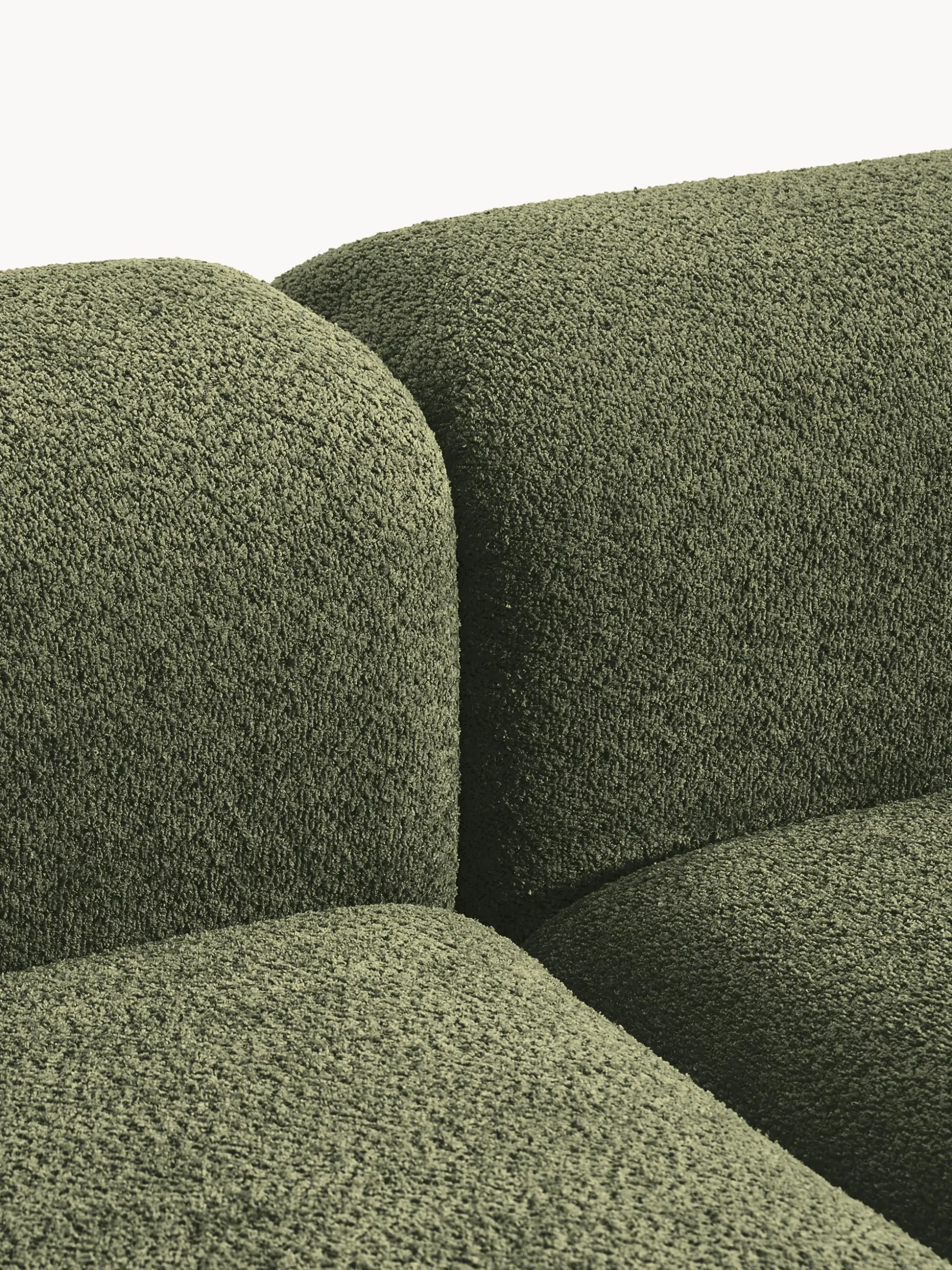 Chaise lounge componibile in teddy bouclé con poggiapiedi (sinistra/destra) Natalie