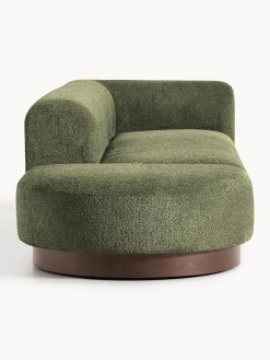 Chaise lounge componibile in teddy bouclé con poggiapiedi (sinistra/destra) Natalie