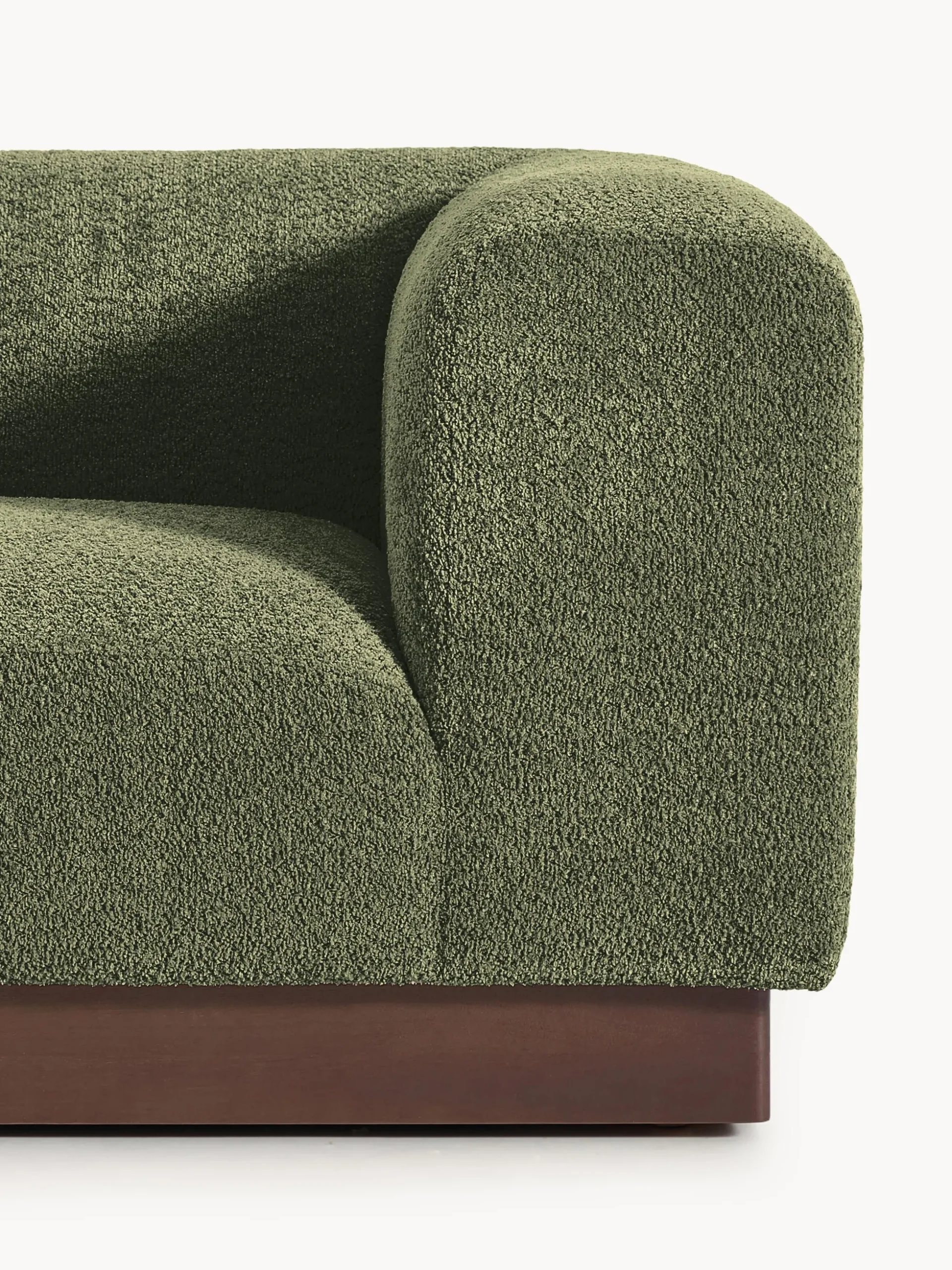 Chaise lounge componibile in teddy bouclé con poggiapiedi (sinistra/destra) Natalie